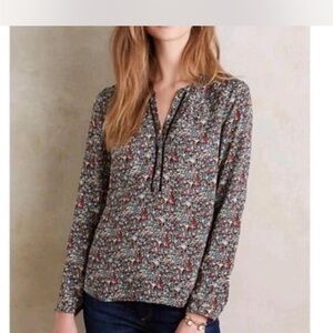 Anthropologie Floral Print Blouse